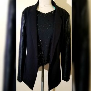Faux Leather Blazer